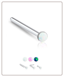 925 Sterling Silver Nose Ring Stud Faux Opal - Choose Your Style 22G