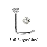 **BLOW OUT SALE** 316L Surgical Steel Nose Screw 1.5mm CZ 20G