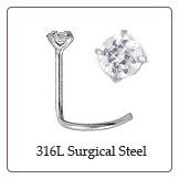 **BLOW OUT SALE** 316L Surgical Steel Nose Screw 2mm CZ 20g