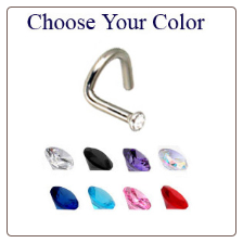 316L Surgical Steel Nose Screw 1mm Micro Gem- Choose Your Colors 20G