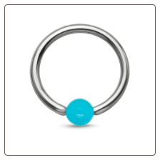 **BLOW OUT** 316L Surgical Steel or Titanium Captive Bead Nose Ring Hoop CBR Faux Turquoise Ball Choose Your Size **BLOW OUT** 316L Surgical Steel or Titanium Captive Bead Nose Ring Hoop CBR Faux Turquoise Ball Choose Your Size