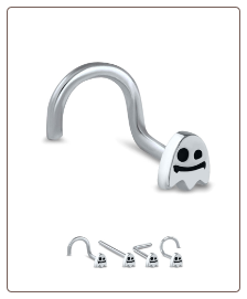 316L Surgical Steel Halloween Ghost Nose Stud 20G