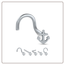 316L Surgical Steel Anchor Nose Stud Choose Your Style 20G