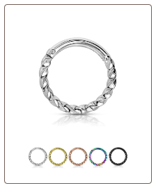 316L Surgical Steel Twisted Septum Clicker Helix Daith Ear Cartilage Nose Ring Hoop 5/16" 16G