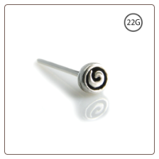 **BLOW OUT SALE** 925 Sterling Silver Nose Stud Straight or L Bend 3mm Swirl 22G