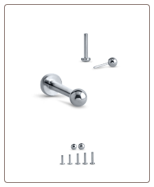 Titanium Labret Style Nose Ring Stud Monroe Labret Threadless Push Pin Ball