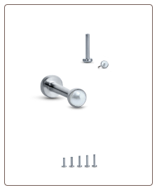 Titanium Labret Style Nose Ring Stud Monroe Labret Threadless Push Pin Faux Pearl