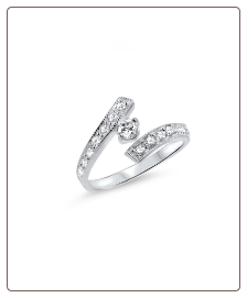 10KT Solid White Gold CZ Toe Ring