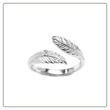 10KT White Gold Feather Toe Ring