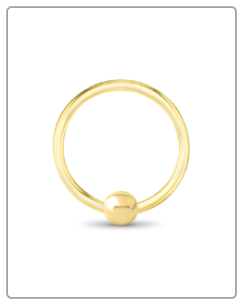 10K Yellow Gold Captive Bead Nose Ring 5/16" 22G