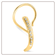 14KT Yellow Gold Nose Screw Stud Genuine Diamonds 20G 14KT Yellow Gold Nose Screw Stud Genuine Diamonds 20G